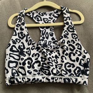 White & black cheetah top